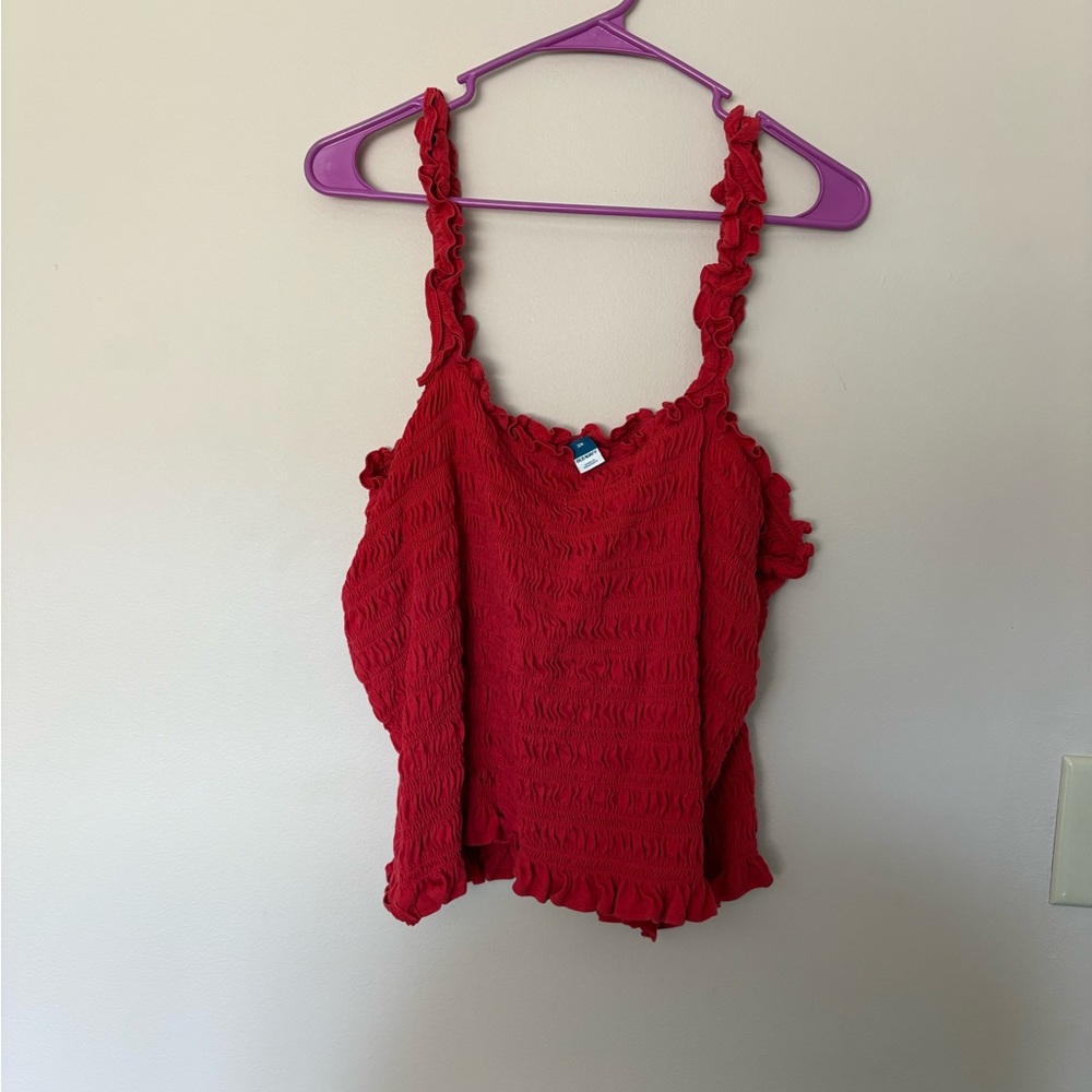 Red Women's Smocked tank
